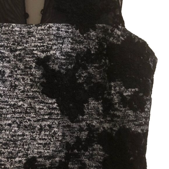 Saks Fifth Avenue Teri Jon by Rickie Freeman Sleeveless Shear Top Cocktail Dress - Picture 2 of 14